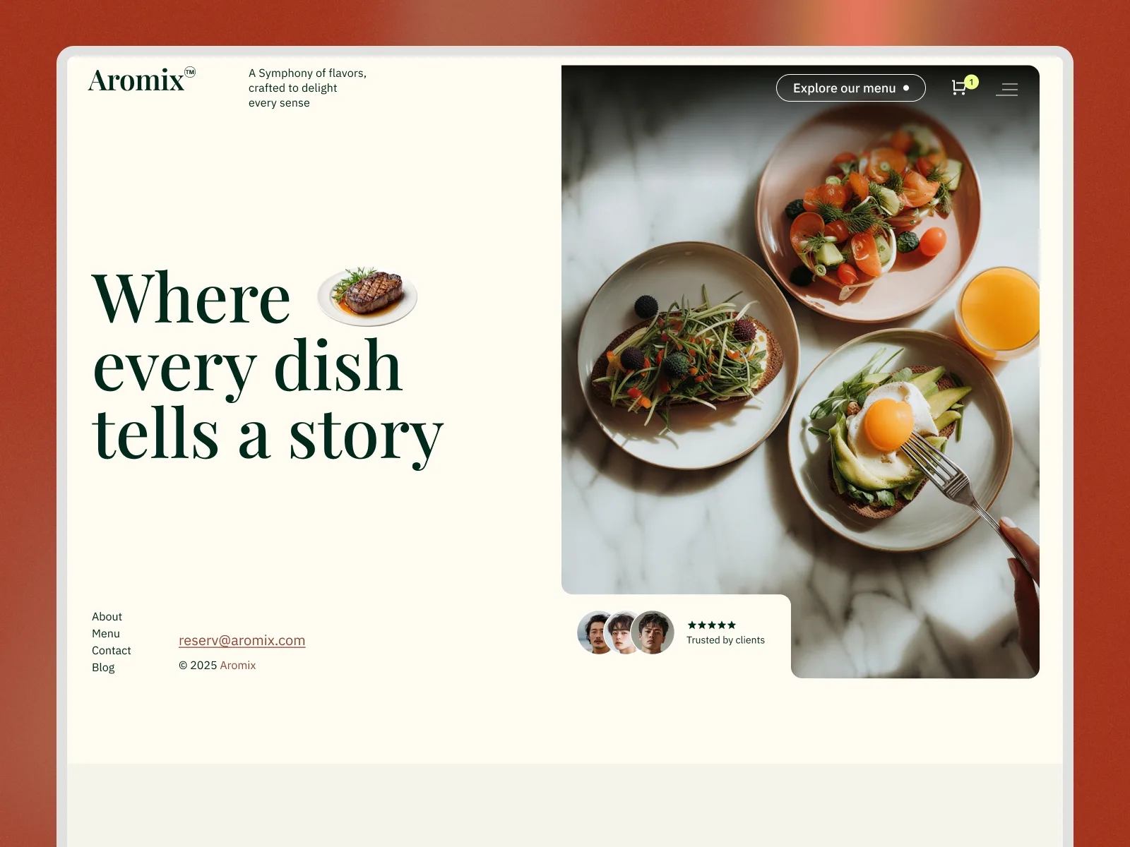 Aromix — Webflow restaurant website template