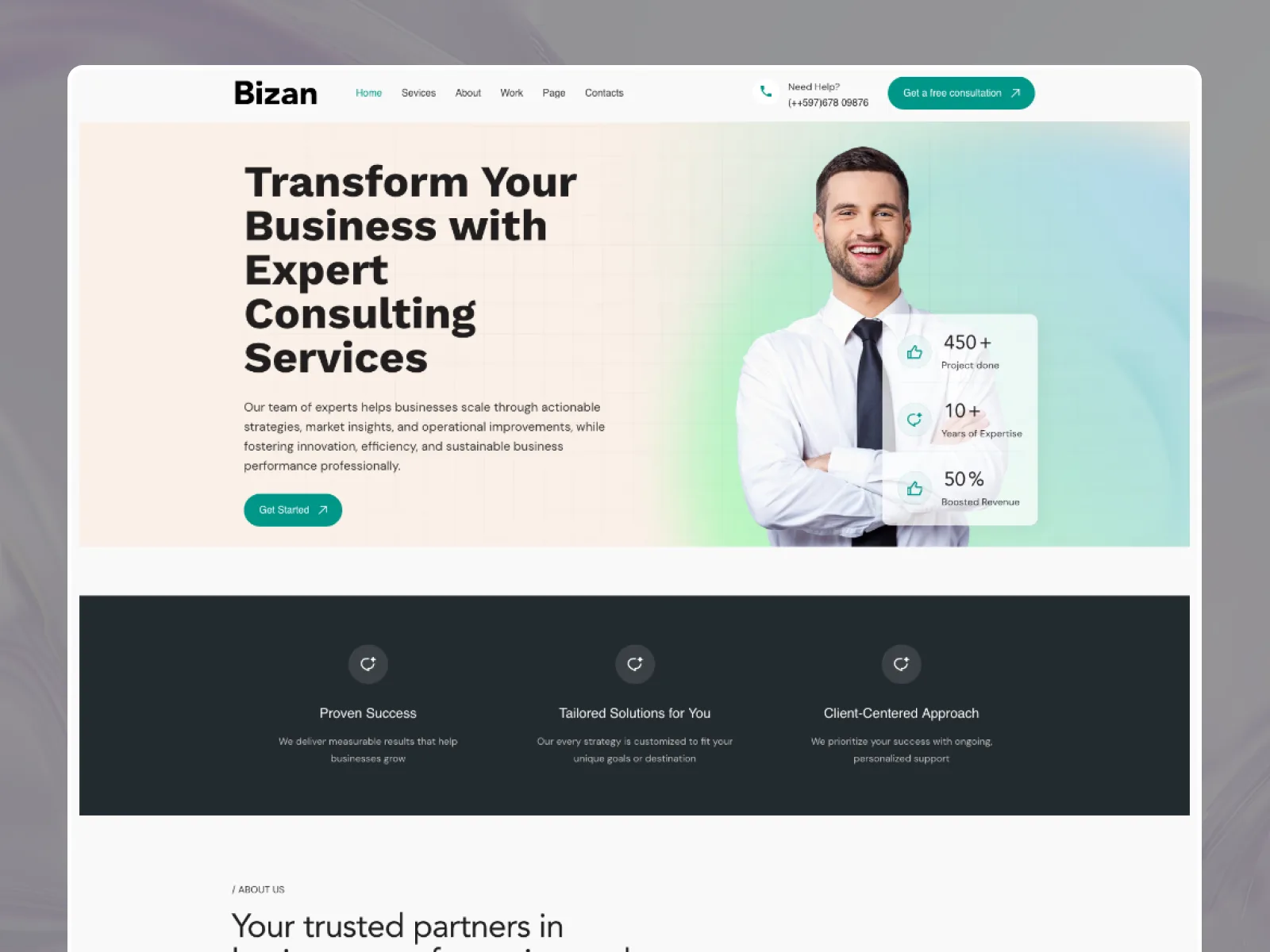 Bizan — Framer agency website template