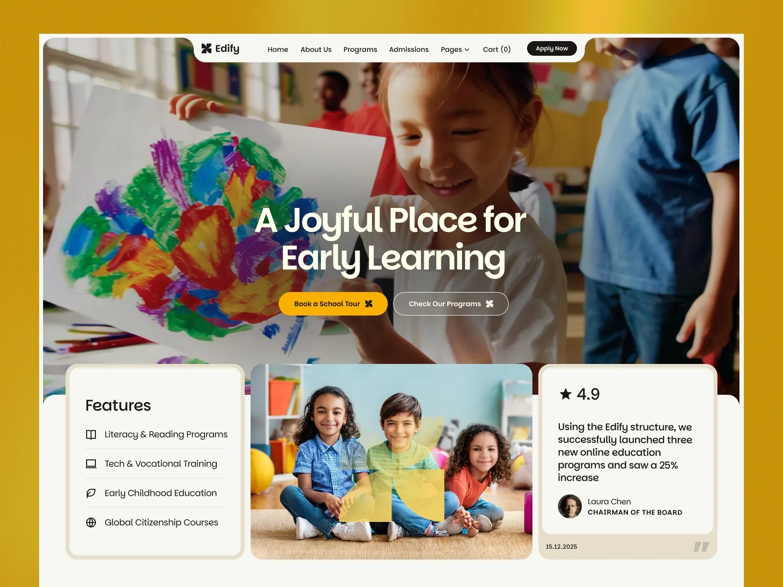 Edefy — Framer education website template