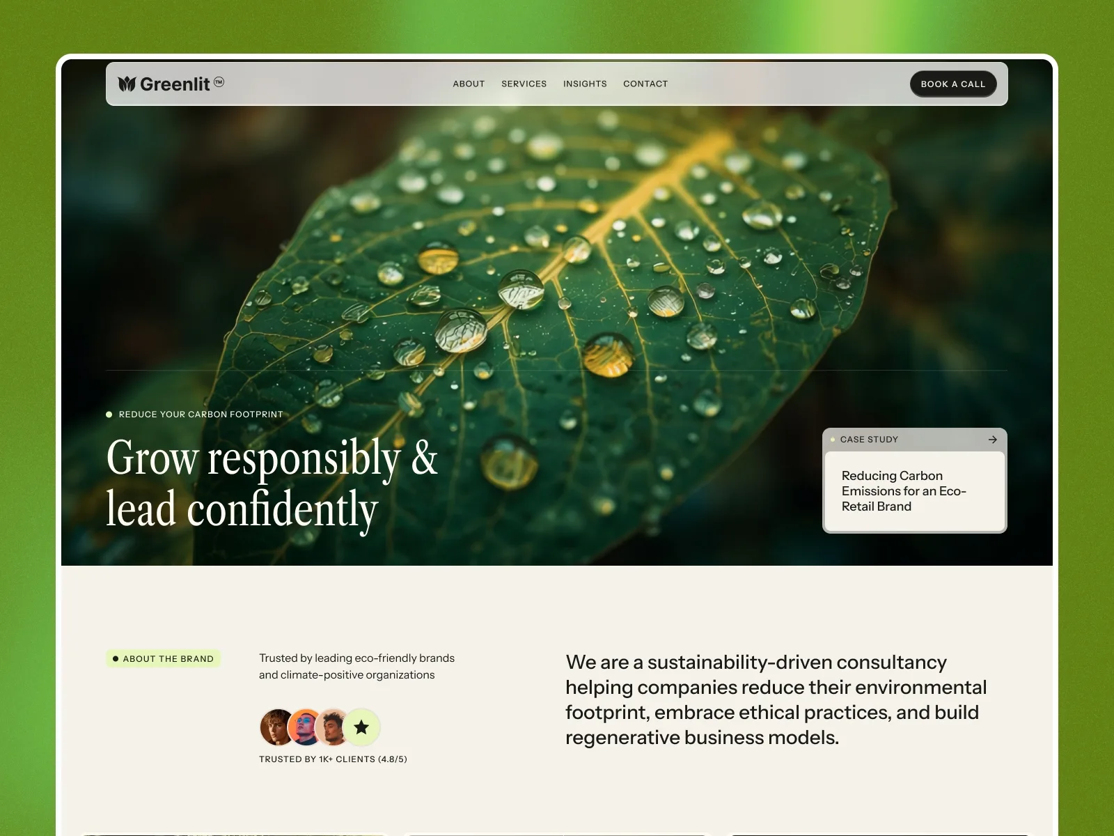 Greenlit — Framer environment website template