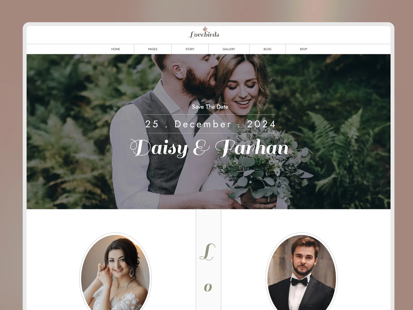 LoveBirds — Framer wedding website template
