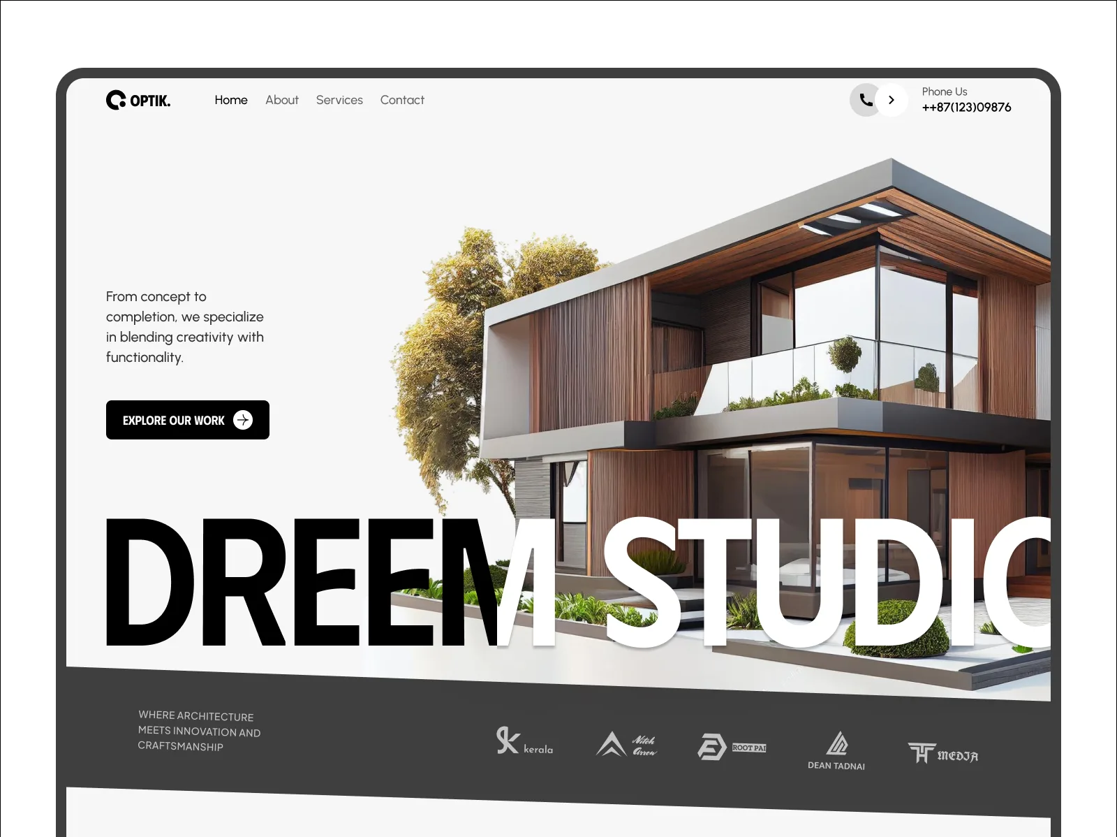 Optik — Webflow architecture website template