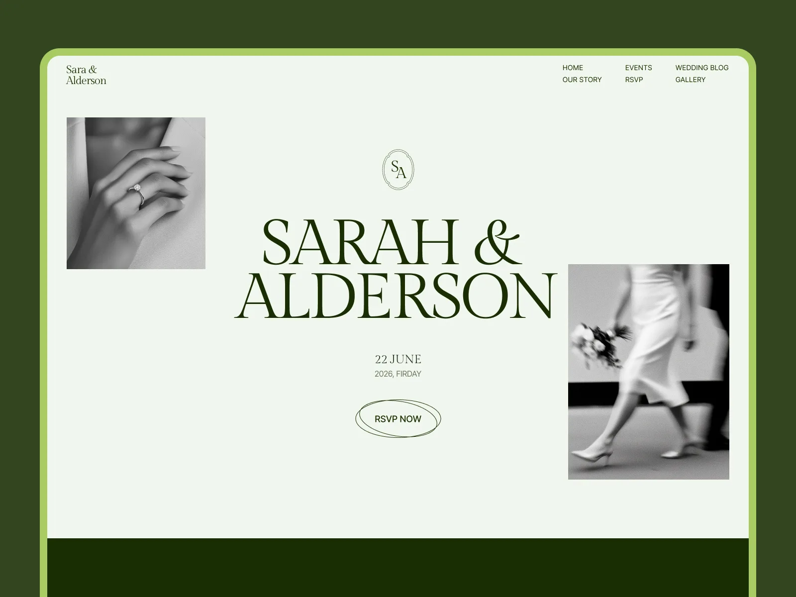 Sara Alderson — Webflow wedding website template