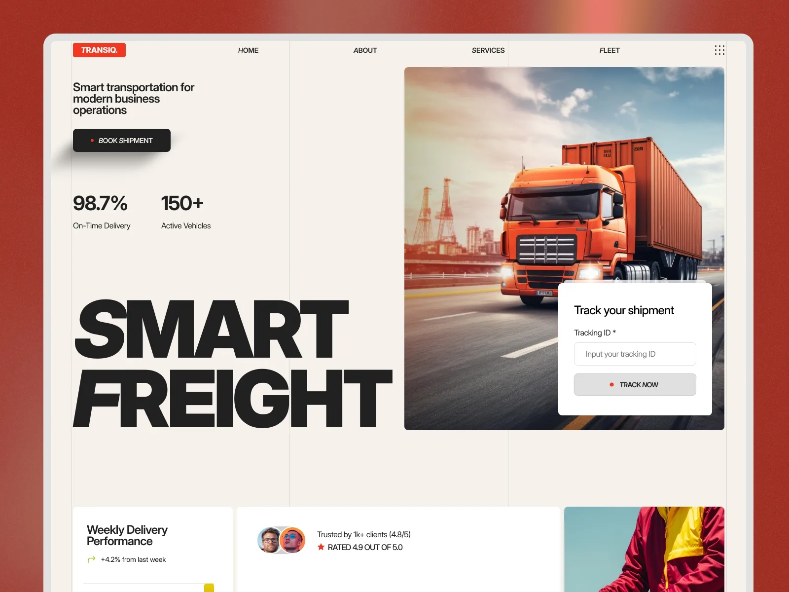 Transiq — Webflow transport website template