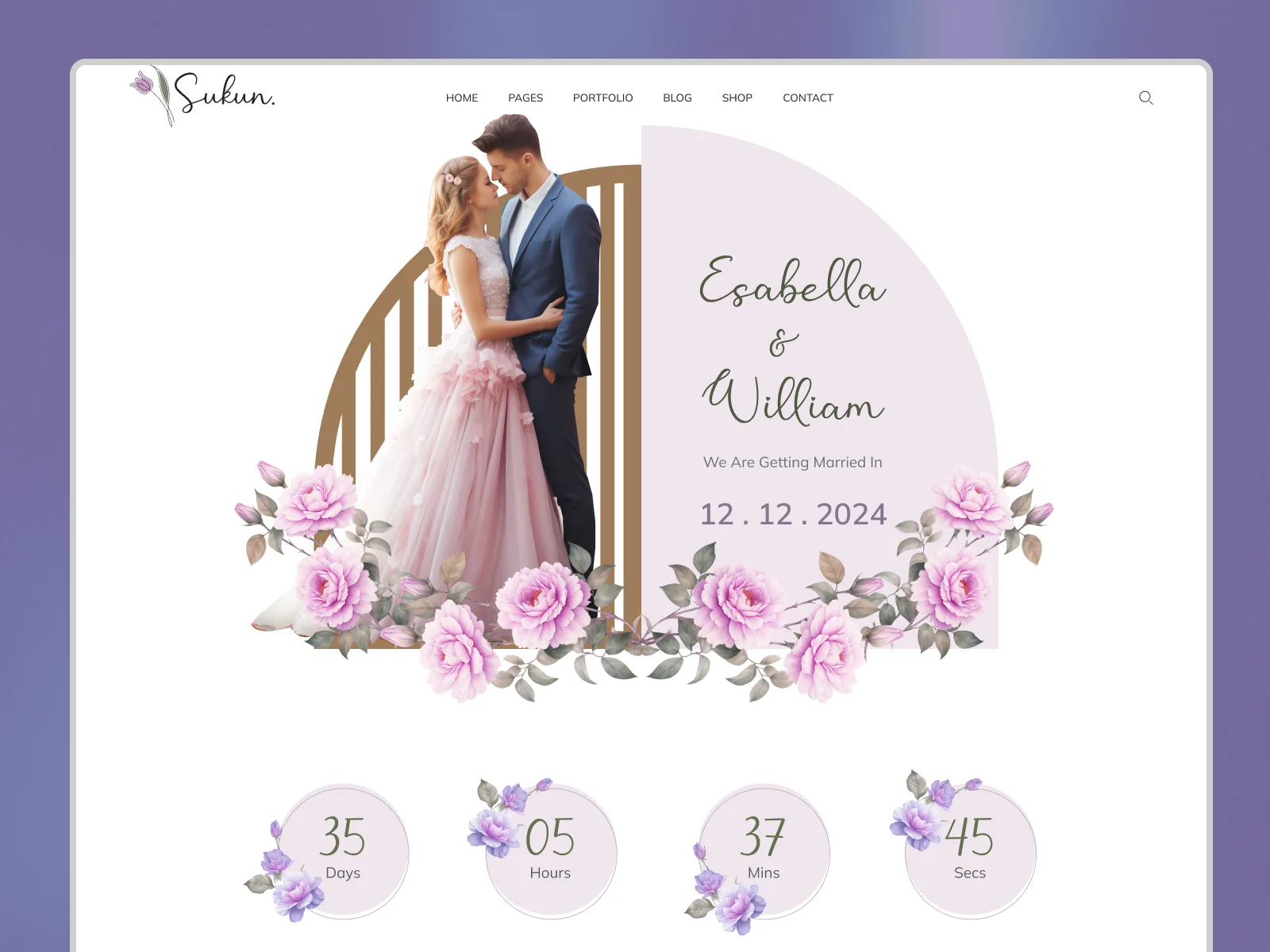 Sukun — Framer wedding website template