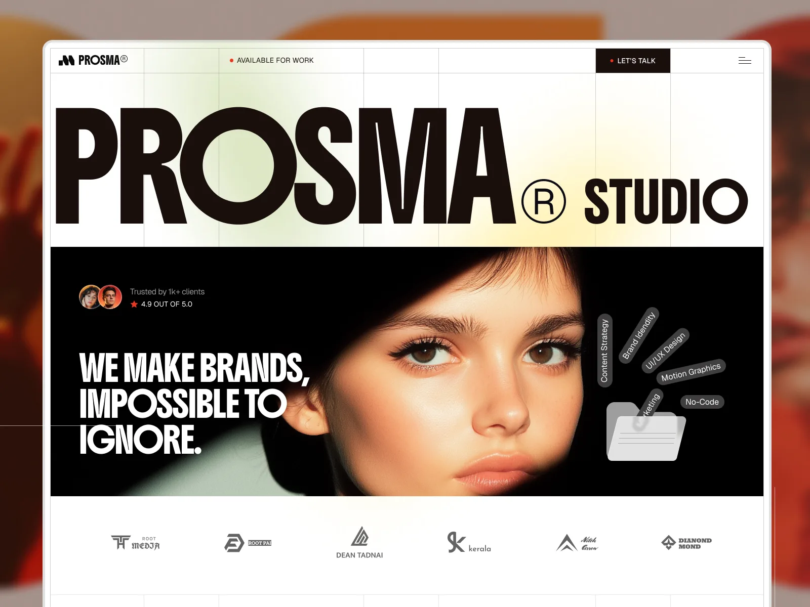 Prosma — Framer agency website template